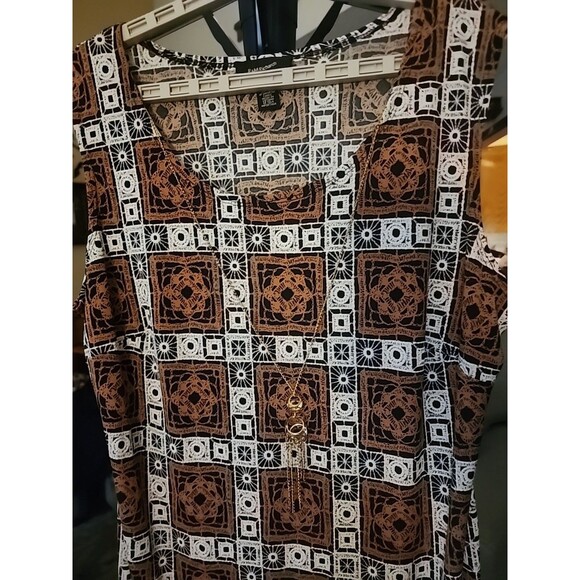 R & M Richards Women Geometric Puff-Print Necklace Dress Sz 16 New Excellent B7 - Picture 4 of 9